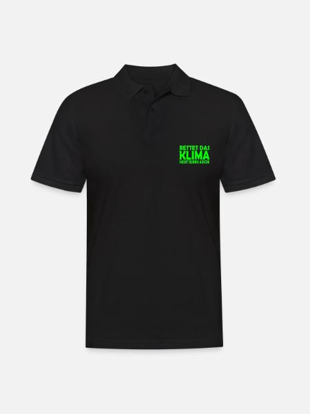 Klima retten - Männer Poloshirt - Schwarz