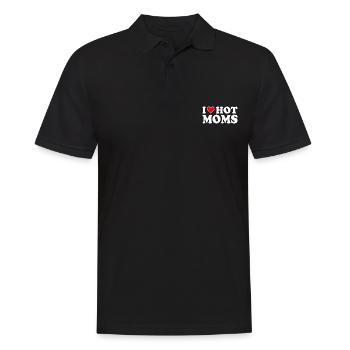 I love hot moms - Männer Poloshirt - Schwarz - Vorne - Kai (181cm)