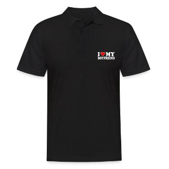 I love my boyfriend - Männer Poloshirt - Schwarz - Vorne - Kai (181cm)