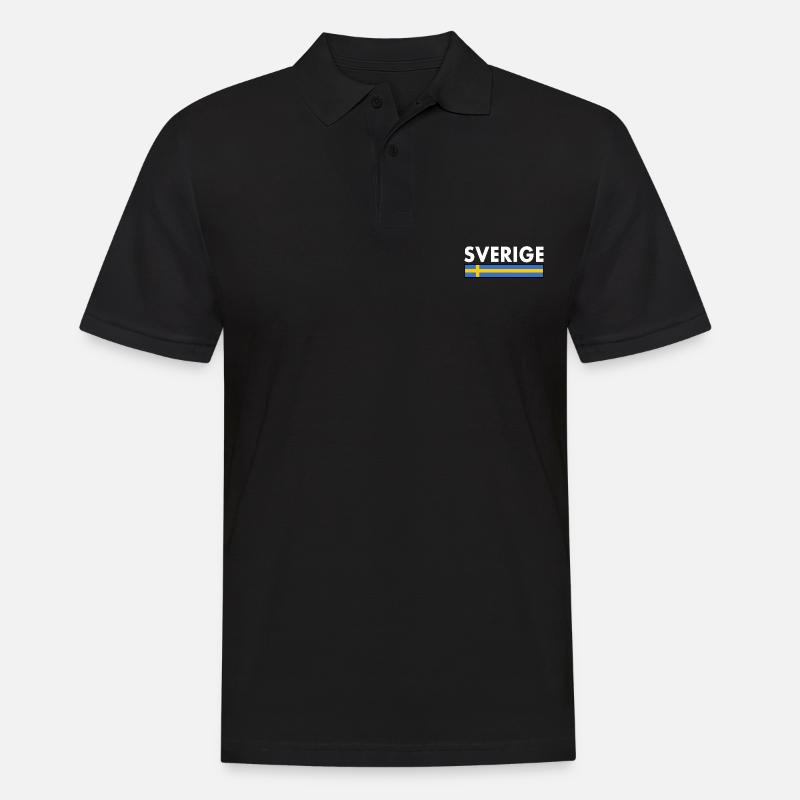 Sverige - Männer Poloshirt - Schwarz