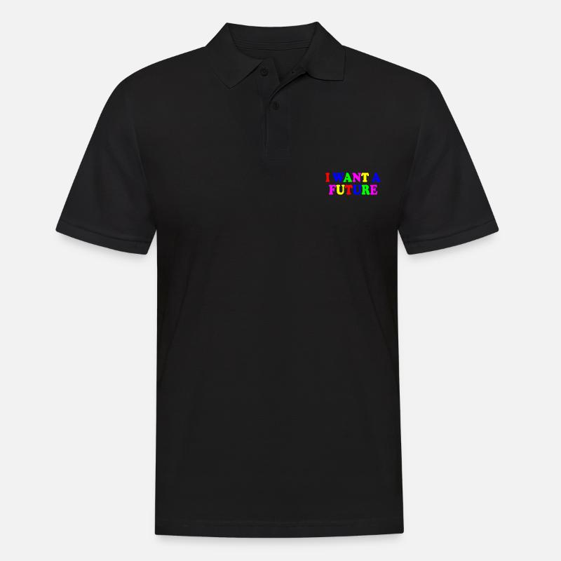 I want a future - Männer Poloshirt - Schwarz