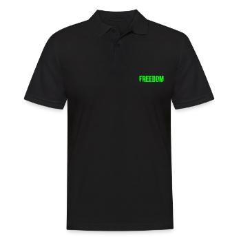 Freedom - Männer Poloshirt - Schwarz - Vorne - Kai (181cm)