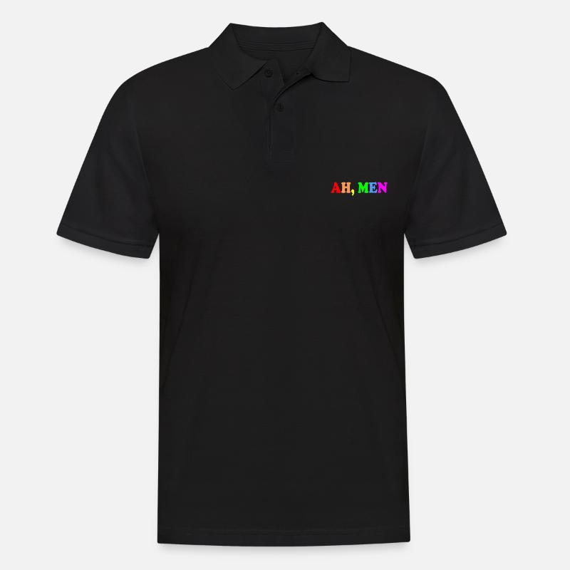 Ah men - Männer Poloshirt - Schwarz
