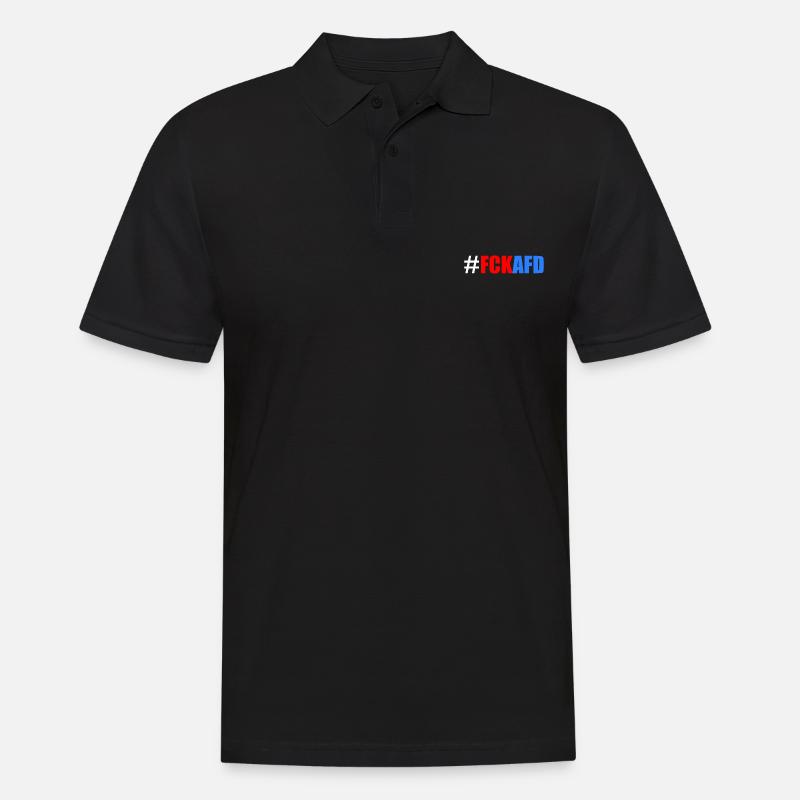 Fck afd - Männer Poloshirt - Schwarz