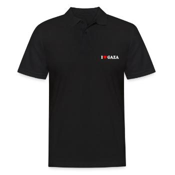 I love gaza - Polo Homme - noir - Devant - Kai (181cm)