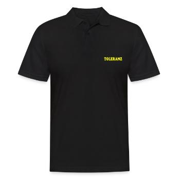 Toleranz - Männer Poloshirt - Schwarz - Vorne - Kai (181cm)