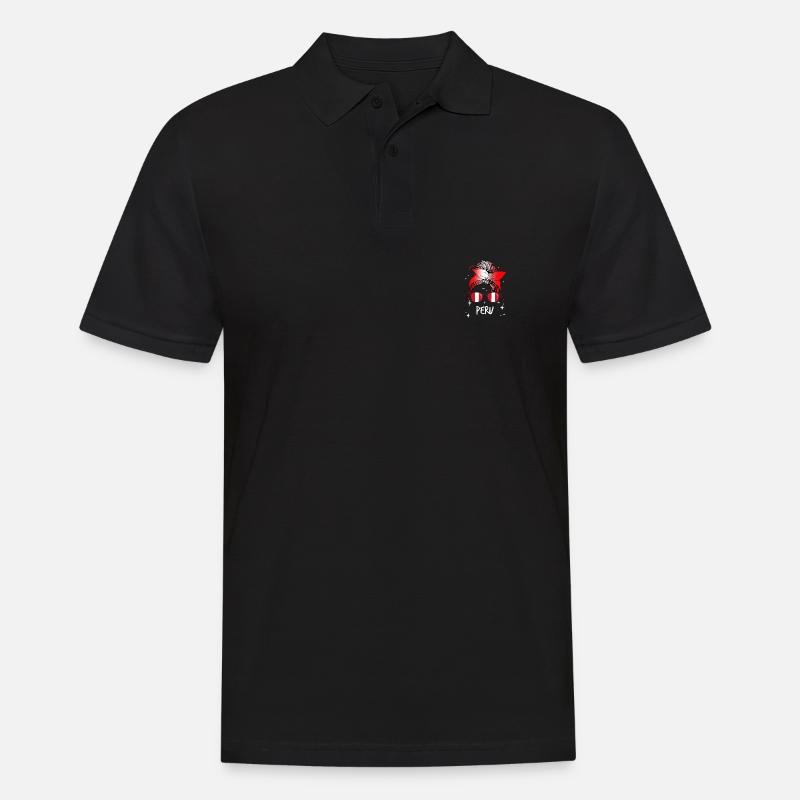 Peru - Männer Poloshirt - Schwarz