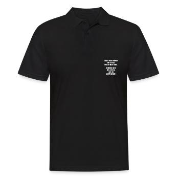 DENKE AN DAS, WAS DU NICHT KANNST. - Männer Poloshirt - Schwarz - Vorne - Kai (181cm)