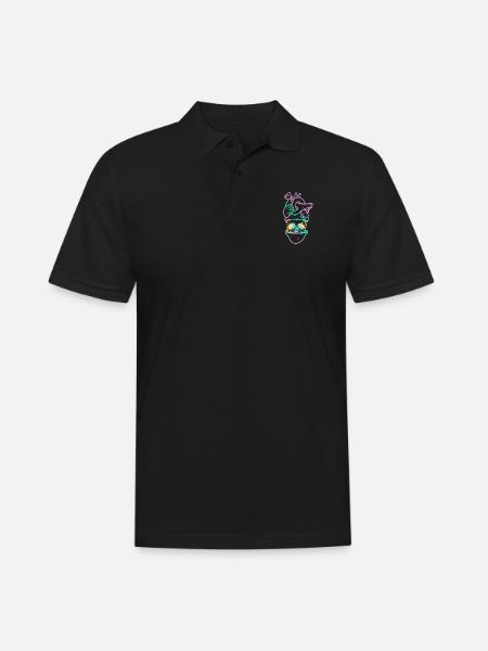 Heart Skull 3 purple - Men's Polo Shirt - black