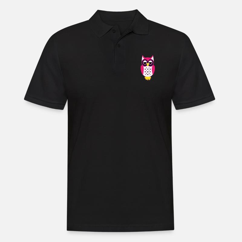 Eule - Männer Poloshirt - Schwarz