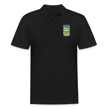 Landschaft mit 4 Bereichen, Generative KI - Männer Poloshirt - Schwarz - Vorne - Kai (181cm)