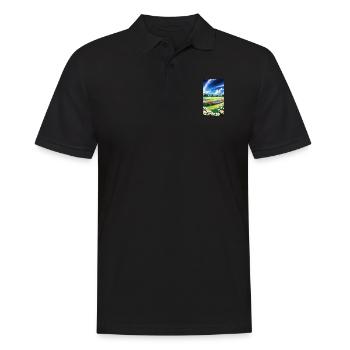 Landschaft mit 4 Bereichen, Generative KI - Männer Poloshirt - Schwarz - Vorne - Kai (181cm)