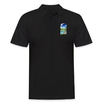 Landscape with 4 Areas - Men's Polo Shirt - black - Front - Kai (181cm)
