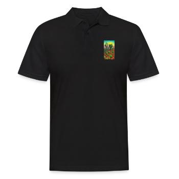 Retro Cactus - Men's Polo Shirt - black - Front - Kai (181cm)