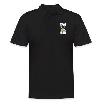 Lustiger Spruch Snowboard Bier darum bin ich hier - Männer Poloshirt - Schwarz - Vorne - Kai (181cm)