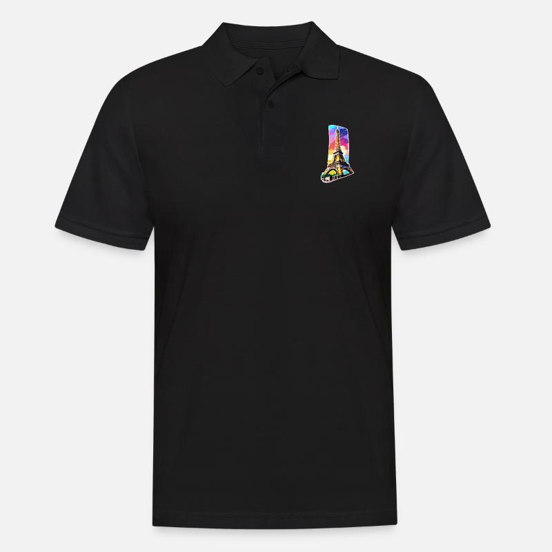 Eiffelturm #6 - Männer Poloshirt - Schwarz