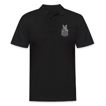Bombay-Katze in der Tasche Geschenk - Männer Poloshirt - Schwarz - Vorne - Kai (181cm)