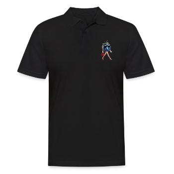 Frauen Heidelbeere - Männer Poloshirt - Schwarz - Vorne - Kai (181cm)