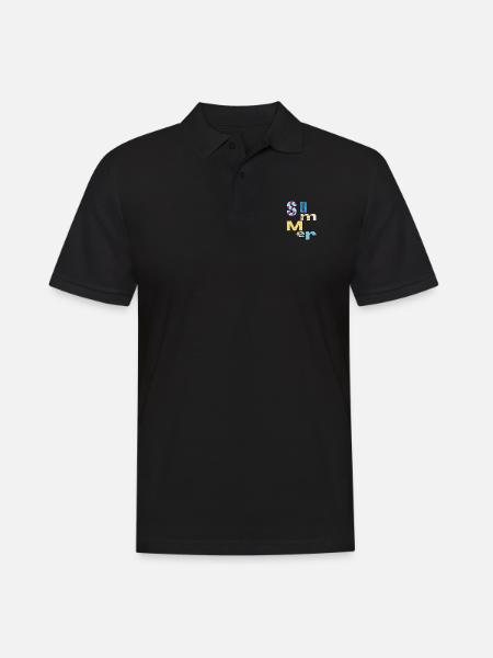 Summer / Sommer - Männer Poloshirt - Schwarz