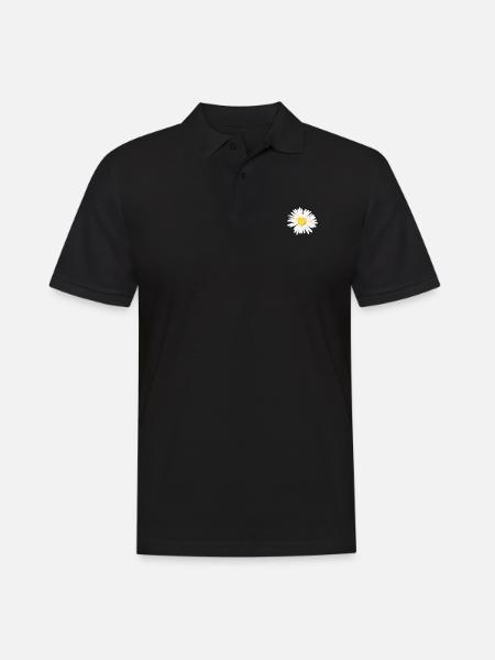 Gaensebluemchen Herz - Männer Poloshirt - Schwarz