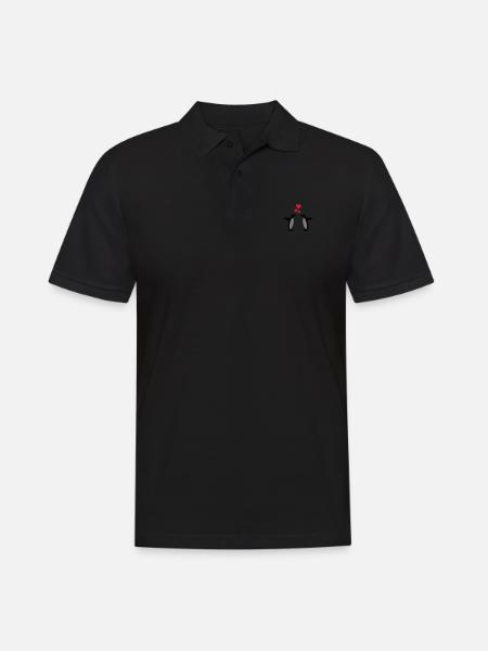 penguin in love - Men's Polo Shirt - black