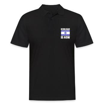 Never again is now - Men's Polo Shirt - black - Front - Kai (181cm)