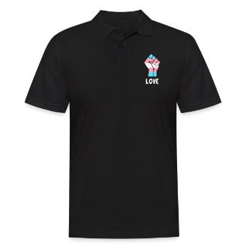 Liebe Trans Pride Faust Design für Equality - Männer Poloshirt - Schwarz - Vorne - Kai (181cm)