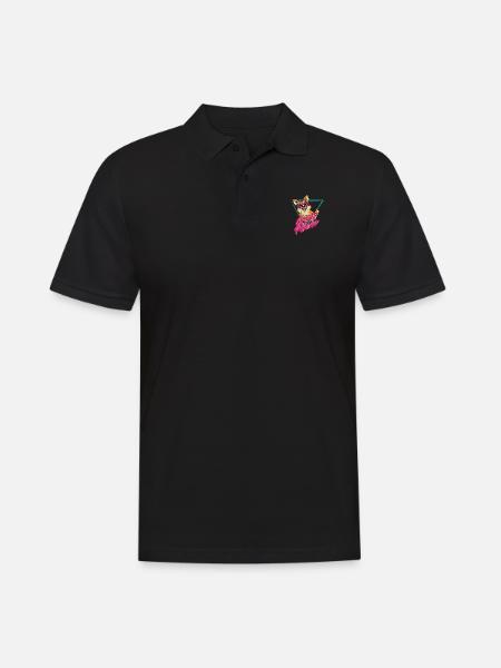 80er Retro Corgi - Herre poloshirt - sort