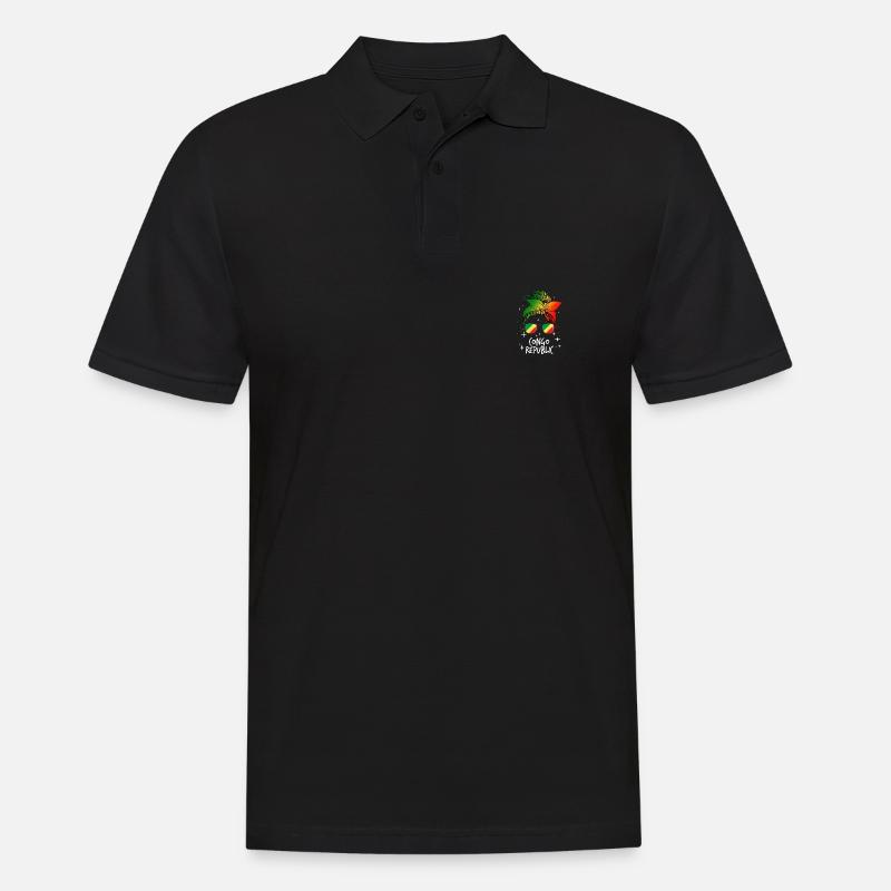Kongo Republik - Männer Poloshirt - Schwarz