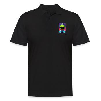 Alien | UFO | Raumschiff | UAP | außerirdische - Männer Poloshirt - Schwarz - Vorne - Kai (181cm)