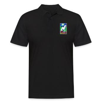 Cheval | Équitation | Animal | Monture | Coloré - Polo Homme - noir - Devant - Kai (181cm)