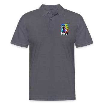 Horse | Horseback riding | Animal | Mount | Impressionism - Men's Polo Shirt - charcoal grey - Front - Nico (186cm)