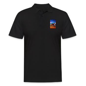 Pferd | reiten | Tier | Reittier | Bunt - Männer Poloshirt - Schwarz - Vorne - Kai (181cm)
