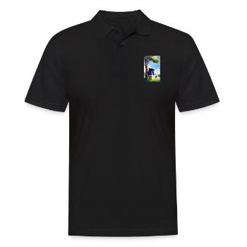 Pferd | reiten | Tier | Reittier | Bunt - Männer Poloshirt - Schwarz - Vorne - Kai (181cm)