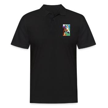 Cheval | Équitation | Animal | Monture | Coloré - Polo Homme - noir - Devant - Kai (181cm)