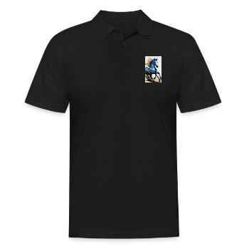 Cheval | Équitation | Animal | Monture | Coloré - Polo Homme - noir - Devant - Kai (181cm)