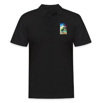 Dinosaurier | T-Rex | Tyrannosaurus - Männer Poloshirt - Schwarz - Vorne - Kai (181cm)
