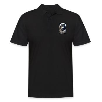 Loup | Prédateur | Chien | Mystique - Polo Homme - noir - Devant - Kai (181cm)
