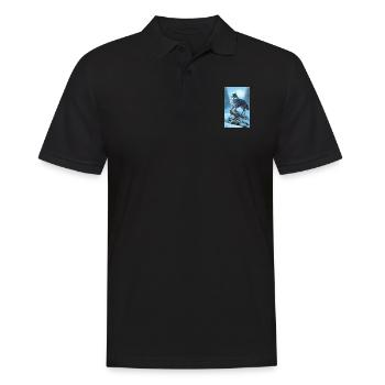 Loup | Prédateur | Chien | Mystique - Polo Homme - noir - Devant - Kai (181cm)