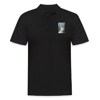 Loup | Prédateur | Chien | Mystique - Polo Homme - noir - Devant - Kai (181cm)
