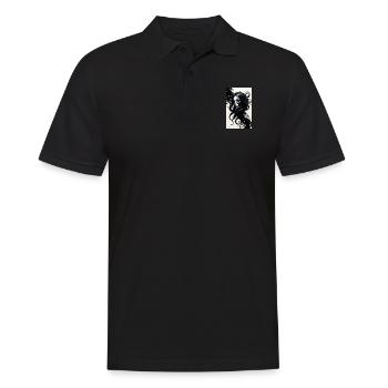 Woman | Face | Girls | Anime | mystical - Men's Polo Shirt - black - Front - Kai (181cm)