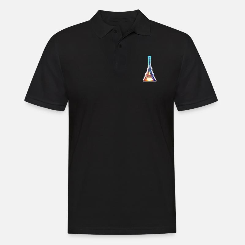 Eiffelturm #13 - Männer Poloshirt - Schwarz