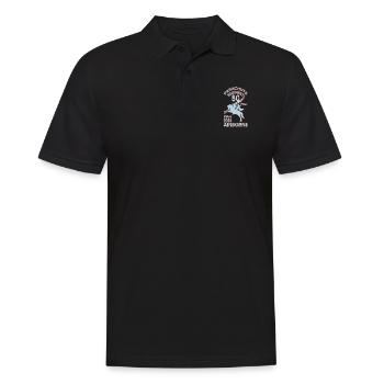 Pegasus Arnhem Oosterbeek Fallschirmjägerregiment 80. - Männer Poloshirt - Schwarz - Vorne - Kai (181cm)