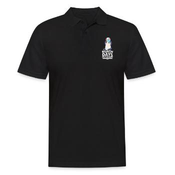 Kinder Panda spielt mit dem Ball - Männer Poloshirt - Schwarz - Vorne - Kai (181cm)