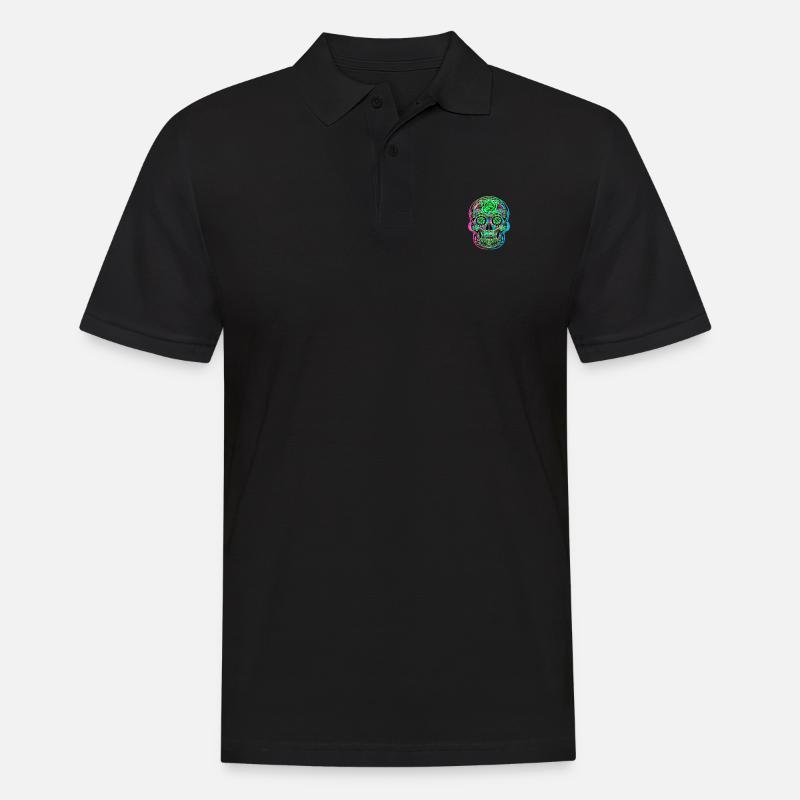 CALAVERA TAG DER TOTEN - Männer Poloshirt - Schwarz
