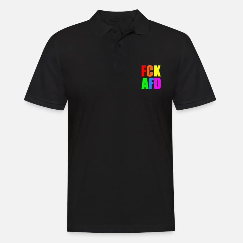 Fck afd - Männer Poloshirt - Schwarz