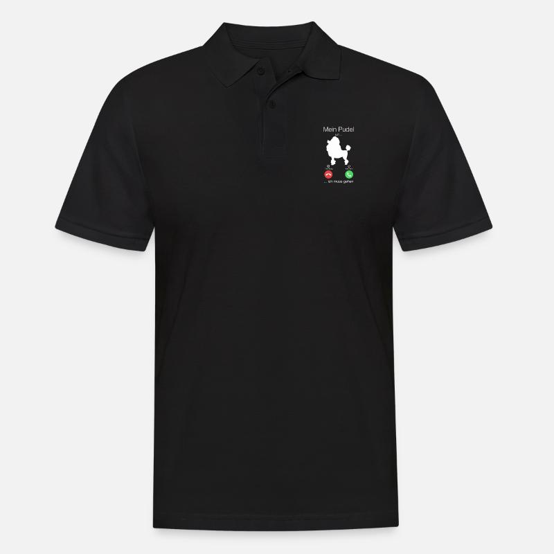 Geschenk Anruf Pudel ruft - Männer Poloshirt - Schwarz