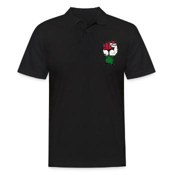 Ungarn Flagge Faust Hand used - Männer Poloshirt - Schwarz - Vorne - Kai (181cm)