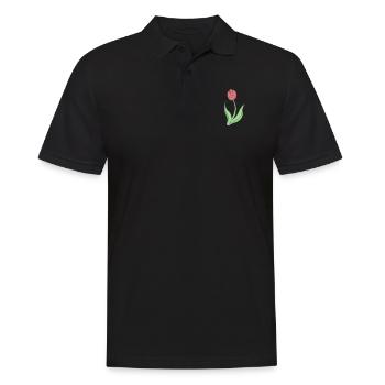 Tulipe douce - Polo Homme - noir - Devant - Kai (181cm)