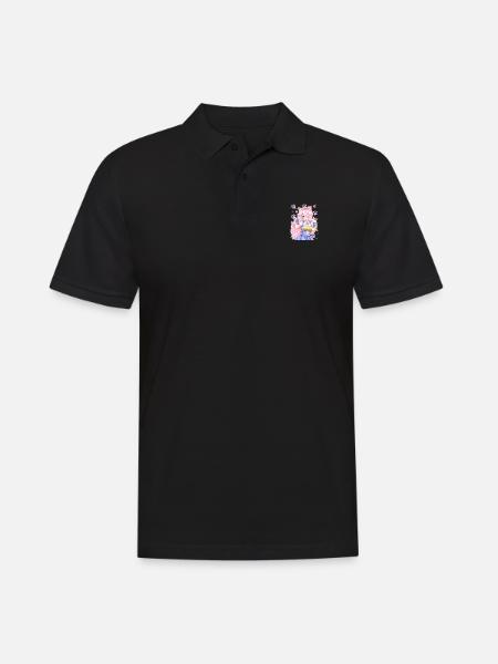 Neko Mädchen - Männer Poloshirt - Schwarz